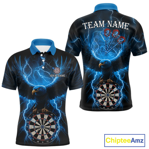 Blue Hawkeye Thunder Lightning Darts Shirt For Men Custom Darts Jersey Team Polo & 1/4 Zip TDM5302