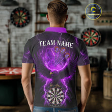 Load image into Gallery viewer, Purple Hawkeye Thunder Lightning Darts Shirt For Men Custom Darts Jersey Team Polo &amp; 1/4 Zip TDM5303