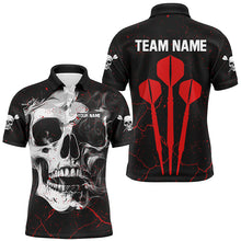 Load image into Gallery viewer, Personalized Large Darts Arrow Smoke Skull Dart Shirts For Men, Scary Darts Team Jerseys | Red TDM2595
