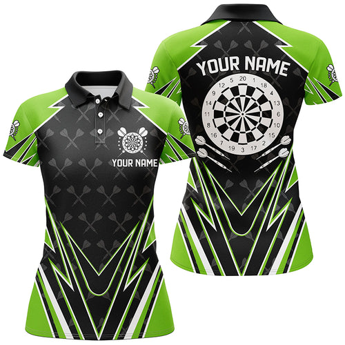 Black And Green Dartboard Women Darts Polo Shirts Customized Name Darts Team Jersey Uniform TDM1337