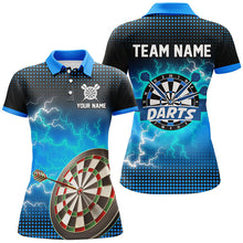 Load image into Gallery viewer, Personalized Blue Dartboard Thunder Lightning 3D Printed Darts Shirts For Women Darts Team Jerseys TDM1916
