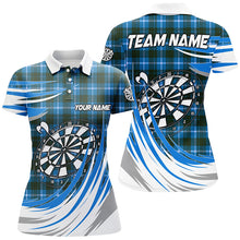 Load image into Gallery viewer, Personalized Blue Darts Board Plaid Pattern Women Darts Shirts Custom Darts Team Jersey Attire TDM1538