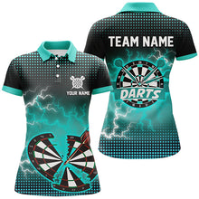 Load image into Gallery viewer, Funny Turquoise Crack Dartboard Thunder Lightning 3D Printed Custom Women Darts Shirts Darts Jerseys TDM1925