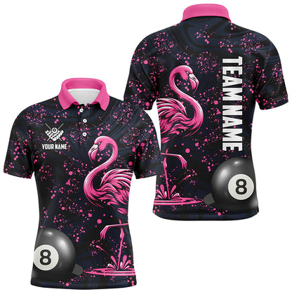 Pink Grunge Flamingo 8 Ball Pool Billiard Shirts For Men Custom Billiard Team Jerseys Apparel TDM2117