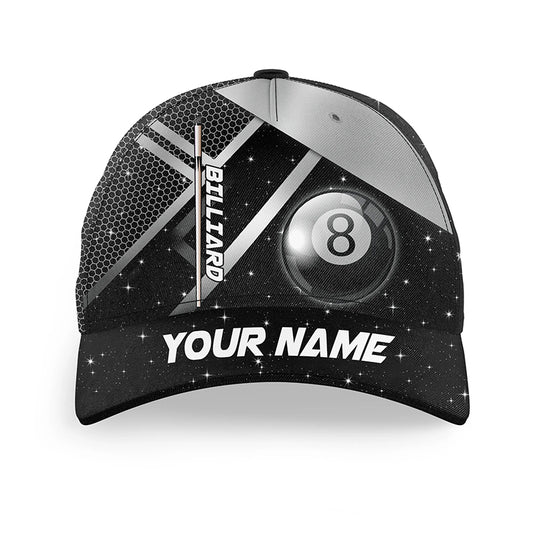 Personalized 8 Ball Pool Black Billiard Cap Hats For Pooler Custom 3D Printed Billiard Baseball Caps TDM2119