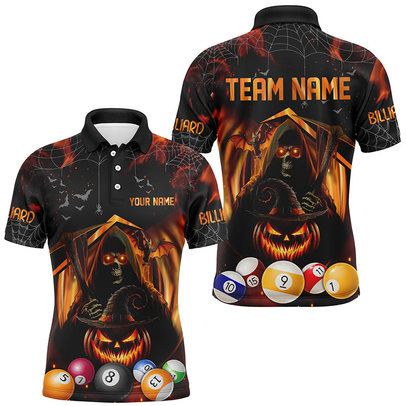 Halloween Grim Reaper Custom Billiard Balls Jerseys For Men, Funny Halloween Billiard Shirts Gift TDM2378