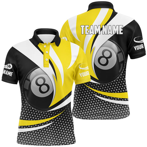 Personalized  8 Ball Billiard Yellow Version 3D Polo Shirts For Men Best Custom Gifts For Pooler TDM0239