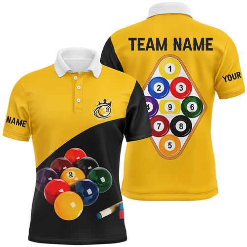 Personalized 9 Ball Pool Billiards Polo Shirts For Men Custom 3D Billiard Balls Jerseys Shirts TDM0650