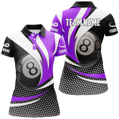 Personalized 8 Ball Billiard Purple Version 3D Shirts For Women Best Custom Gifts For Pooler TDM1542