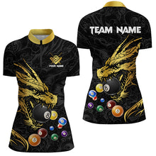 Load image into Gallery viewer, Personalized Yellow Black Dragon Billiard Balls Pool Shirts For Women, Billiard League Team Jerseys TDM2631