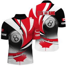 Load image into Gallery viewer, Personalized 8 Ball Pool Canada Flag Version Billiard Shirts For Men, Patriotic Billiard Jerseys TDM2137