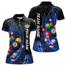 Load image into Gallery viewer, Personalized Wings Blue Grunge Light Billiard Shirts For Women Custom 3D Pool Balls Billiard Jerseys TDM3352