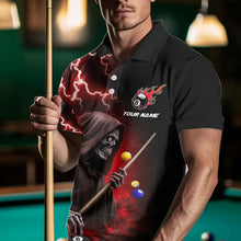 Load image into Gallery viewer, Red Grim Reaper Billiard Shirts For Men Custom Thunder Lightning Team League Billiard Jerseys TDM3661