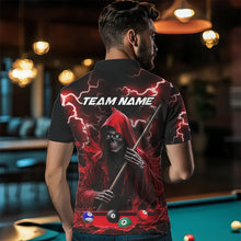 Load image into Gallery viewer, Red Grim Reaper Billiard Shirts For Men Custom Thunder Lightning Team League Billiard Jerseys TDM3661