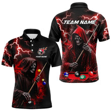 Load image into Gallery viewer, Red Grim Reaper Billiard Shirts For Men Custom Thunder Lightning Team League Billiard Jerseys TDM3661