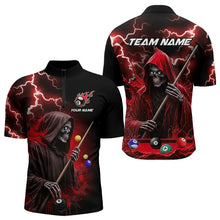 Load image into Gallery viewer, Red Grim Reaper Billiard Shirts For Men Custom Thunder Lightning Team League Billiard Jerseys TDM3661