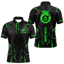 Load image into Gallery viewer, Customized 8 Ball Pool Crown Men Billiard Shirts, Green And Black Billiard Team Shirts Pool Jersey TDM3664