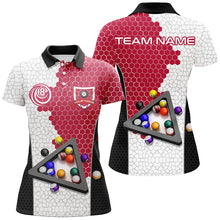 Load image into Gallery viewer, Personalized Billiards Balls Women Billiard Shirts, Custom Team Name Billiard Pool Shirts |Red TDM1554