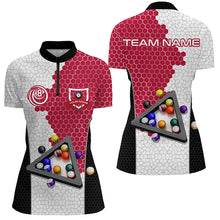 Load image into Gallery viewer, Personalized Billiards Balls Women Billiard Shirts, Custom Team Name Billiard Pool Shirts |Red TDM1554