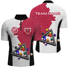 Load image into Gallery viewer, Personalized Billiards Balls Men Billiard Shirts, Custom Team Name Billiard Pool Shirts |Red TDM1554