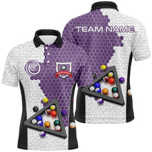 Load image into Gallery viewer, Personalized Billiards Balls Men Billiard Shirts, Custom Team Name Billiard Pool Shirts |Purple TDM1555