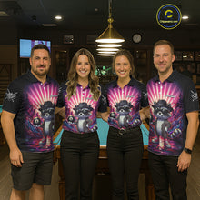 Load image into Gallery viewer, Funny Raccoon 8 Ball Billiard Shirt For Men Custom Pink Graffiti Pool Jersey Team Polo &amp; 1/4 Zip TDM5998