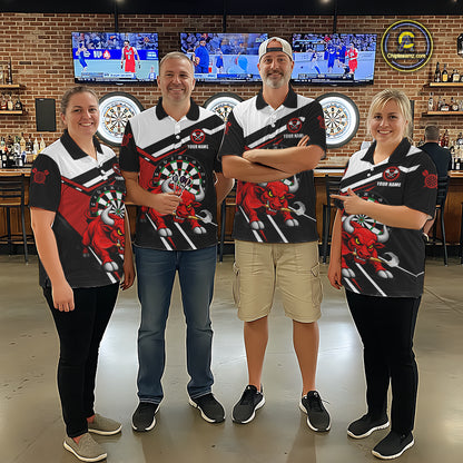Personalized Bull Darts Jersey For Women Custom Darts Team Shirt Polo & Quarter Zip | Red TDM6236