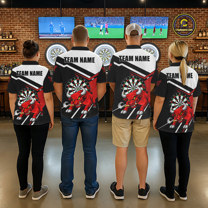 Personalized Bull Darts Jersey For Women Custom Darts Team Shirt Polo & Quarter Zip | Red TDM6236