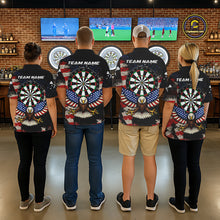 Load image into Gallery viewer, Grunge American Flag Eagle Darts Shirt For Men Custom Patriotic Darts Team Jersey Polo &amp; 1/4 Zip TDM6002