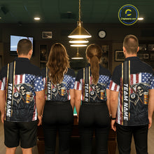 Load image into Gallery viewer, Grim Reaper With Beer Custom 8 Ball Billiard Shirt For Women, US Flag Pool Team Jersey Polo, 1/4 Zip TDM6247