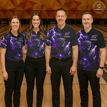 Load image into Gallery viewer, Purple Grim Reaper Bowling Shirt For Women Custom Lightning Team League Bowling Jersey Polo, 1/4 Zip TDM5856