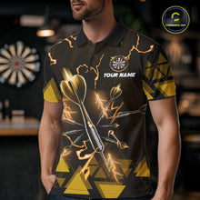 Load image into Gallery viewer, Yellow Darts Arrow Thunder Lightning Dart Shirts For Men Custom Dart Team Jerseys Polo &amp; 1/4 Zip TDM5866