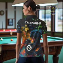 Load image into Gallery viewer, Personalized Colorful Splash Panther Billiard Shirt For Women Custom Funny 8 Ball Pool Team Jersey TDM5380