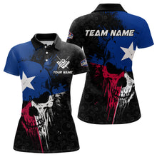 Load image into Gallery viewer, Texas Flag Grunge Skull 8 Ball Pattern Billiard Shirts For Women Custom Patriotic Billiard Jerseys TDM3205