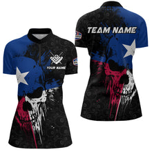 Load image into Gallery viewer, Texas Flag Grunge Skull 8 Ball Pattern Billiard Shirts For Women Custom Patriotic Billiard Jerseys TDM3205
