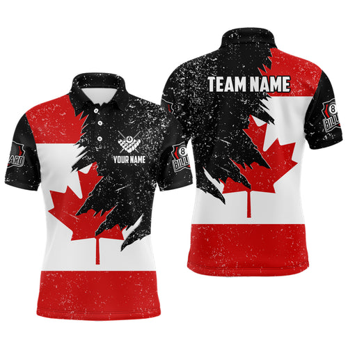 Personalized Grunge Canada Flag Billiard Shirts For Men Custom Patriotic Billiard Jerseys Uniform  TDM2177