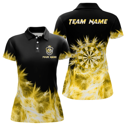 Icy Yellow Light Womens Darts Polo & Quarter Zip Shirts Custom Dart Shirts For Team Darts Jerseys TDM3181