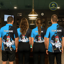 Load image into Gallery viewer, Blue Funny 10 Ball Pool Chicken Billiard Shirt For Men, Billiard Team Jersey Polo &amp; 1/4 Zip TDM6303