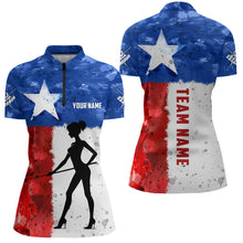 Load image into Gallery viewer, Personalized Texas Flag Billiard Shirts For Women Player Custom Patriotic Texas Billiard Jerseys TDM1784