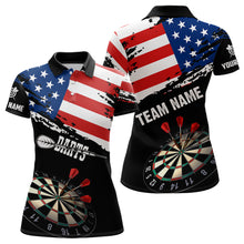 Load image into Gallery viewer, Personalized Grunge American Flag Darts Shirts For Women Custom Patriotic 4Th Of July Dart Jerseys TDM1793