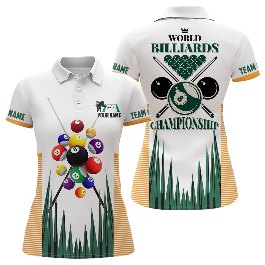 Personalized World Billiards Championship 3D Polo Shirts For Women, Best Custom Billiard Shirts TDM0074