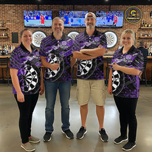 Load image into Gallery viewer, Personalized Purple Splatter Grunge Darts Shirt For Men Custom Darts Jersey Team Polo &amp; 1/4 Zip TDM6486