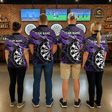 Load image into Gallery viewer, Personalized Purple Splatter Grunge Darts Shirt For Men Custom Darts Jersey Team Polo &amp; 1/4 Zip TDM6486