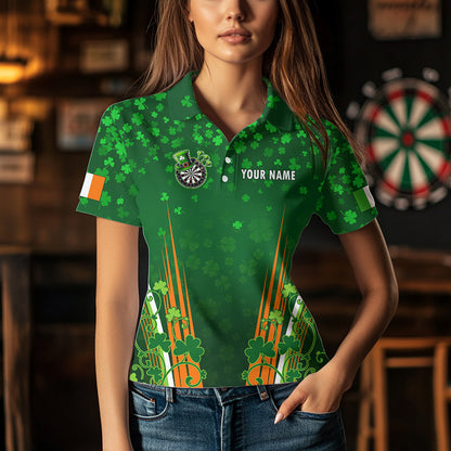 Luckiest Shamrock Skull Dart Shirts For Women Custom Patrick Day Dart Jerseys TDM3554