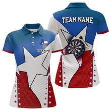 Load image into Gallery viewer, Personalized Texas Flag Darts Shirts For Women Custom Name Patriotic Texas Darts Jerseys Apparel TDM2212