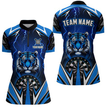 Load image into Gallery viewer, Personalized Tiger 3D Printed Darts Shirts For Women Custom Thunder Lightning Blue Darts Team Jerseys TDM2214