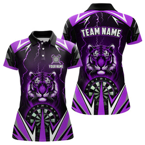 Personalized Tiger 3D Printed Darts Shirts For Women Custom Thunder Lightning Purple Darts  Jersey TDM2479