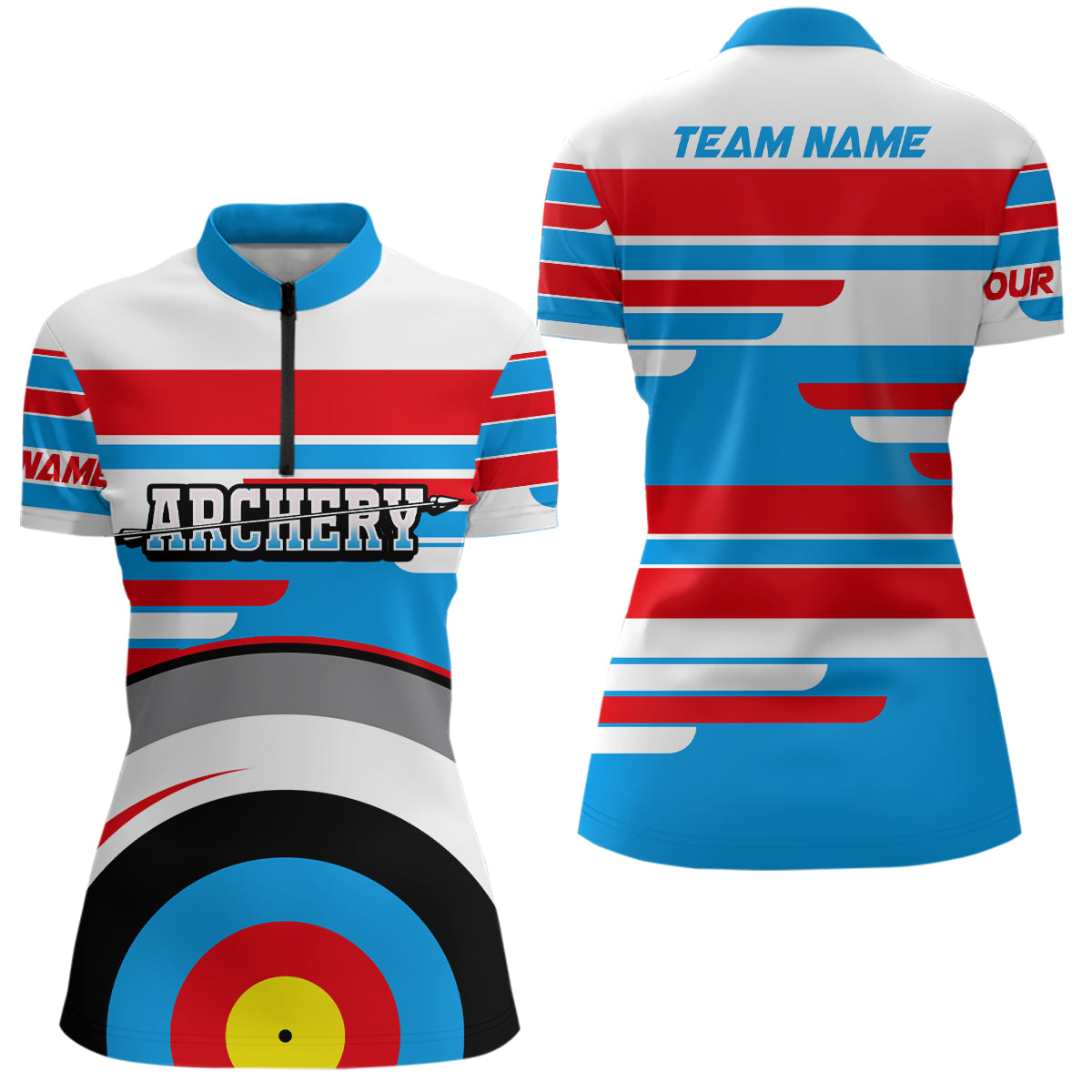 Personalized Archery 3d Targets Women Quarter-Zip Shirts, Unique Archery Game Shirt For Team TDM0554