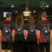 Load image into Gallery viewer, Black And Red Glass Break 8 Ball Billiard Shirt For Women Custom Pool Team Jersey Polo &amp; 1/4 Zip TDM6324