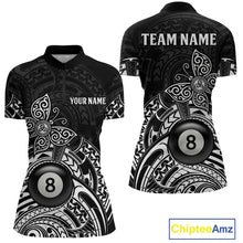 Load image into Gallery viewer, Custom White Black Tribal Butterfly Billiard Shirts For Women | 8 Ball Pool Team Jerseys TDM3987